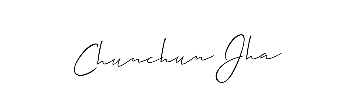 It looks lik you need a new signature style for name Chunchun Jha. Design unique handwritten (Allison_Script) signature with our free signature maker in just a few clicks. Chunchun Jha signature style 2 images and pictures png