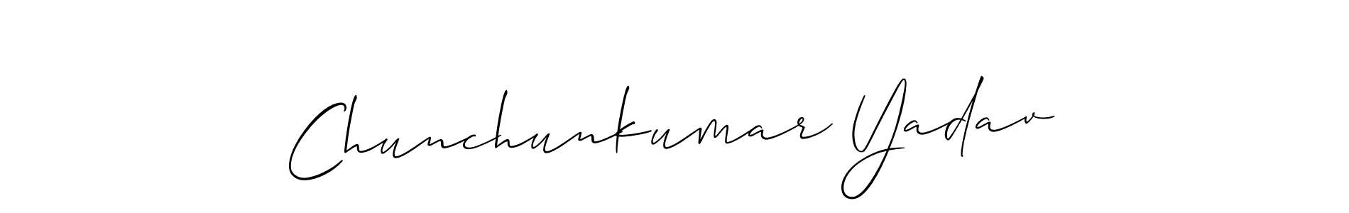 You should practise on your own different ways (Allison_Script) to write your name (Chunchunkumar Yadav) in signature. don't let someone else do it for you. Chunchunkumar Yadav signature style 2 images and pictures png