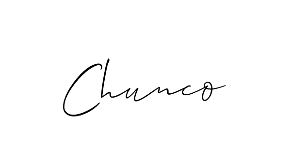 Make a beautiful signature design for name Chunco. With this signature (Allison_Script) style, you can create a handwritten signature for free. Chunco signature style 2 images and pictures png