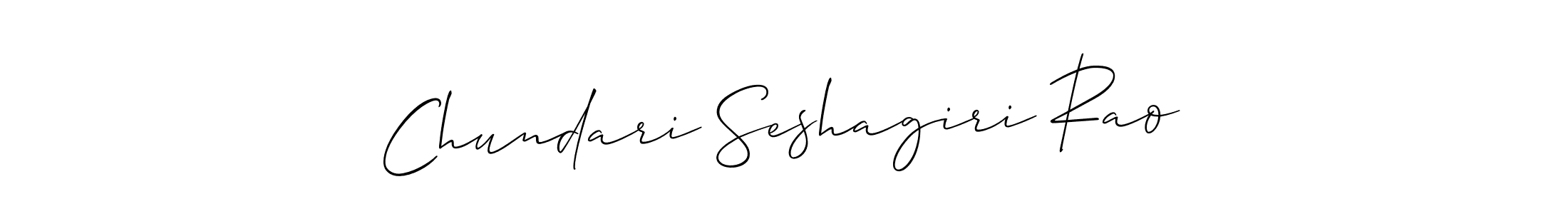 Use a signature maker to create a handwritten signature online. With this signature software, you can design (Allison_Script) your own signature for name Chundari Seshagiri Rao. Chundari Seshagiri Rao signature style 2 images and pictures png