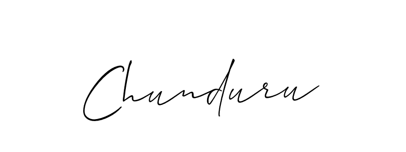 How to Draw Chunduru signature style? Allison_Script is a latest design signature styles for name Chunduru. Chunduru signature style 2 images and pictures png