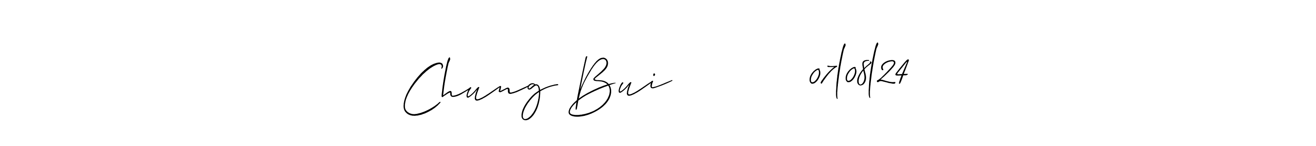 You can use this online signature creator to create a handwritten signature for the name Chung Bui          07l08l24. This is the best online autograph maker. Chung Bui          07l08l24 signature style 2 images and pictures png