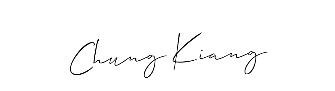 Allison_Script is a professional signature style that is perfect for those who want to add a touch of class to their signature. It is also a great choice for those who want to make their signature more unique. Get Chung Kiang name to fancy signature for free. Chung Kiang signature style 2 images and pictures png