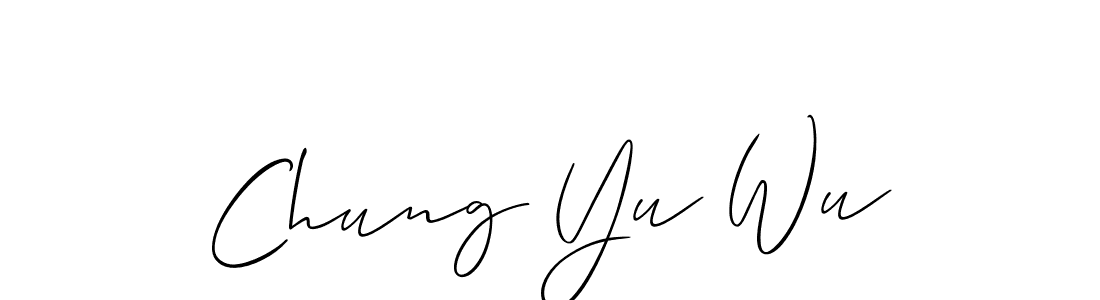How to Draw Chung Yu Wu signature style? Allison_Script is a latest design signature styles for name Chung Yu Wu. Chung Yu Wu signature style 2 images and pictures png