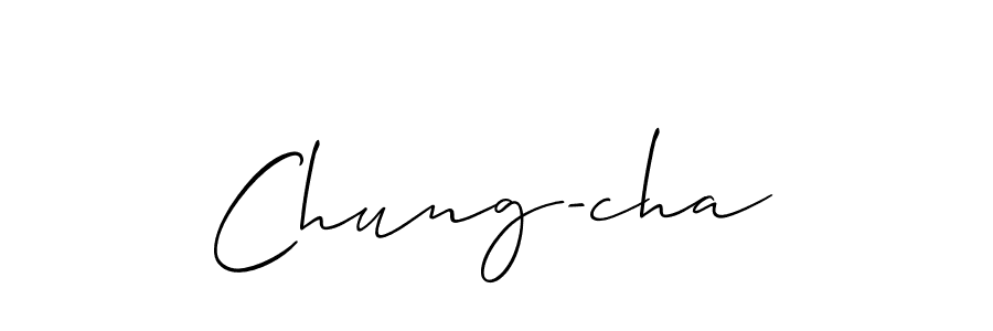 The best way (Allison_Script) to make a short signature is to pick only two or three words in your name. The name Chung-cha include a total of six letters. For converting this name. Chung-cha signature style 2 images and pictures png