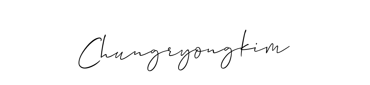 How to make Chungryongkim name signature. Use Allison_Script style for creating short signs online. This is the latest handwritten sign. Chungryongkim signature style 2 images and pictures png