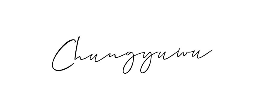 Chungyuwu stylish signature style. Best Handwritten Sign (Allison_Script) for my name. Handwritten Signature Collection Ideas for my name Chungyuwu. Chungyuwu signature style 2 images and pictures png