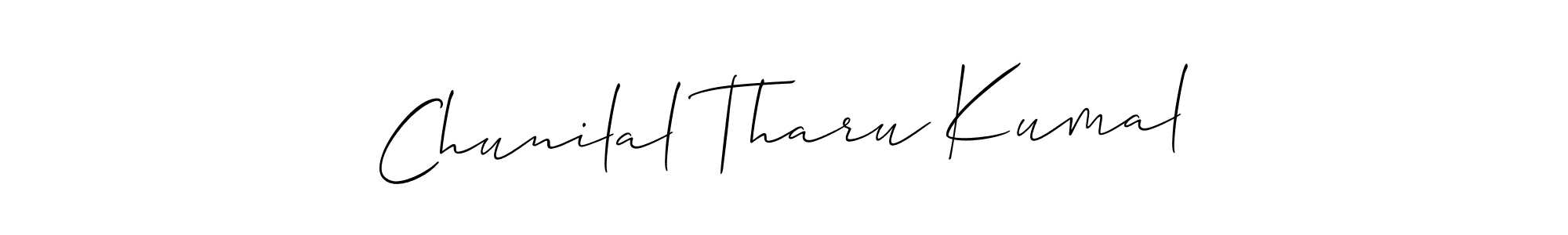 Create a beautiful signature design for name Chunilal Tharu Kumal. With this signature (Allison_Script) fonts, you can make a handwritten signature for free. Chunilal Tharu Kumal signature style 2 images and pictures png