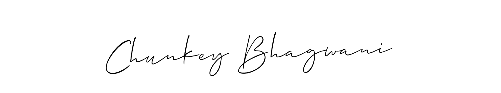 How to make Chunkey Bhagwani name signature. Use Allison_Script style for creating short signs online. This is the latest handwritten sign. Chunkey Bhagwani signature style 2 images and pictures png