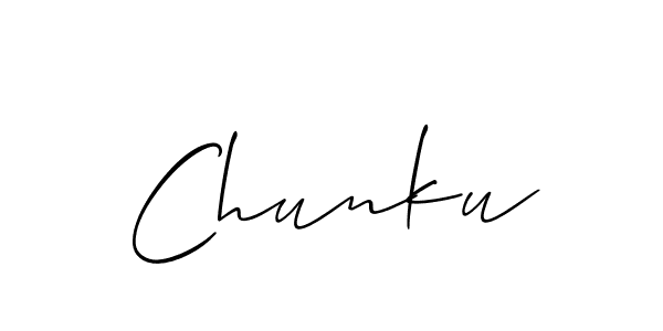 Create a beautiful signature design for name Chunku. With this signature (Allison_Script) fonts, you can make a handwritten signature for free. Chunku signature style 2 images and pictures png