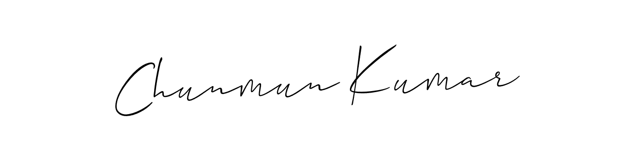 Also we have Chunmun Kumar name is the best signature style. Create professional handwritten signature collection using Allison_Script autograph style. Chunmun Kumar signature style 2 images and pictures png