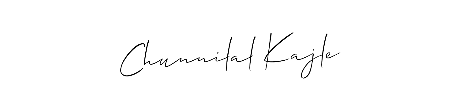 You should practise on your own different ways (Allison_Script) to write your name (Chunnilal Kajle) in signature. don't let someone else do it for you. Chunnilal Kajle signature style 2 images and pictures png