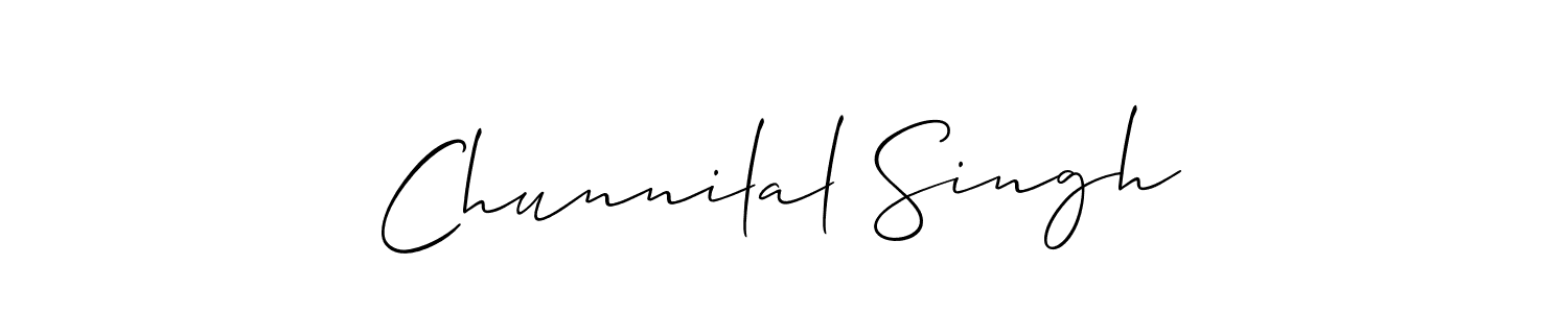 Make a beautiful signature design for name Chunnilal Singh. With this signature (Allison_Script) style, you can create a handwritten signature for free. Chunnilal Singh signature style 2 images and pictures png