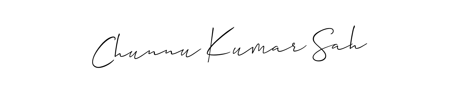 How to make Chunnu Kumar Sah signature? Allison_Script is a professional autograph style. Create handwritten signature for Chunnu Kumar Sah name. Chunnu Kumar Sah signature style 2 images and pictures png