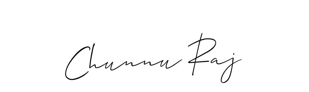 How to make Chunnu Raj signature? Allison_Script is a professional autograph style. Create handwritten signature for Chunnu Raj name. Chunnu Raj signature style 2 images and pictures png