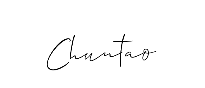 You should practise on your own different ways (Allison_Script) to write your name (Chuntao) in signature. don't let someone else do it for you. Chuntao signature style 2 images and pictures png