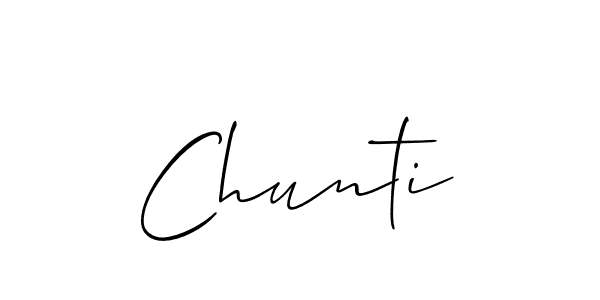 Design your own signature with our free online signature maker. With this signature software, you can create a handwritten (Allison_Script) signature for name Chunti. Chunti signature style 2 images and pictures png