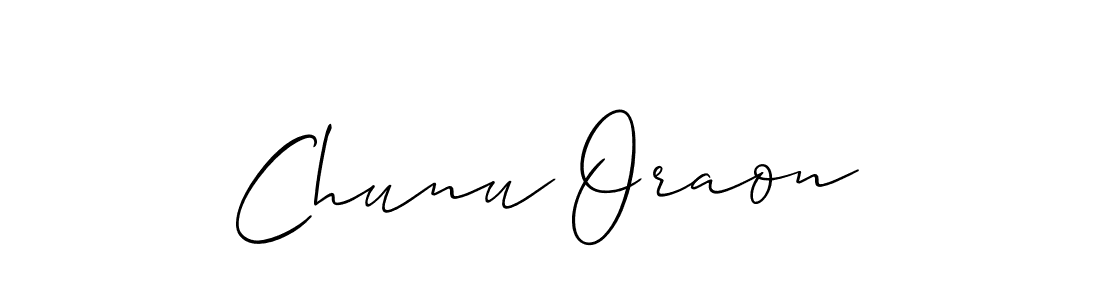 Design your own signature with our free online signature maker. With this signature software, you can create a handwritten (Allison_Script) signature for name Chunu Oraon. Chunu Oraon signature style 2 images and pictures png