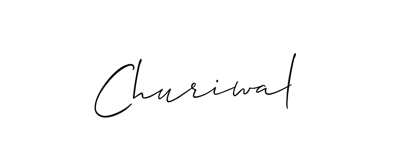 Use a signature maker to create a handwritten signature online. With this signature software, you can design (Allison_Script) your own signature for name Churiwal. Churiwal signature style 2 images and pictures png