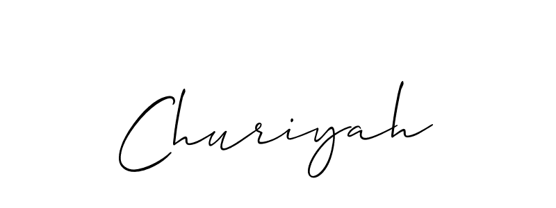 The best way (Allison_Script) to make a short signature is to pick only two or three words in your name. The name Churiyah include a total of six letters. For converting this name. Churiyah signature style 2 images and pictures png