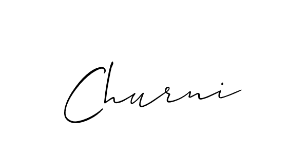 How to make Churni signature? Allison_Script is a professional autograph style. Create handwritten signature for Churni name. Churni signature style 2 images and pictures png