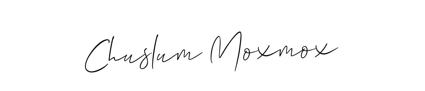 How to make Chuslum Moxmox signature? Allison_Script is a professional autograph style. Create handwritten signature for Chuslum Moxmox name. Chuslum Moxmox signature style 2 images and pictures png