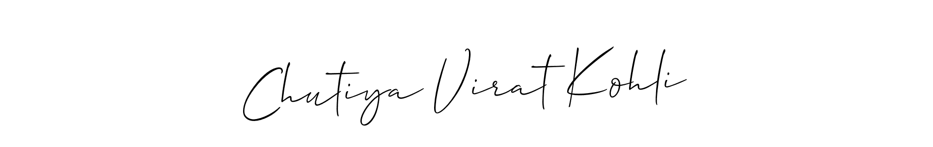 Also we have Chutiya Virat Kohli name is the best signature style. Create professional handwritten signature collection using Allison_Script autograph style. Chutiya Virat Kohli signature style 2 images and pictures png
