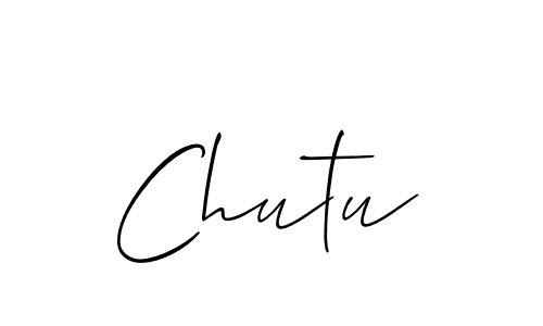 You should practise on your own different ways (Allison_Script) to write your name (Chutu) in signature. don't let someone else do it for you. Chutu signature style 2 images and pictures png