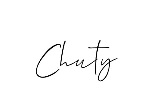 The best way (Allison_Script) to make a short signature is to pick only two or three words in your name. The name Chuty include a total of six letters. For converting this name. Chuty signature style 2 images and pictures png