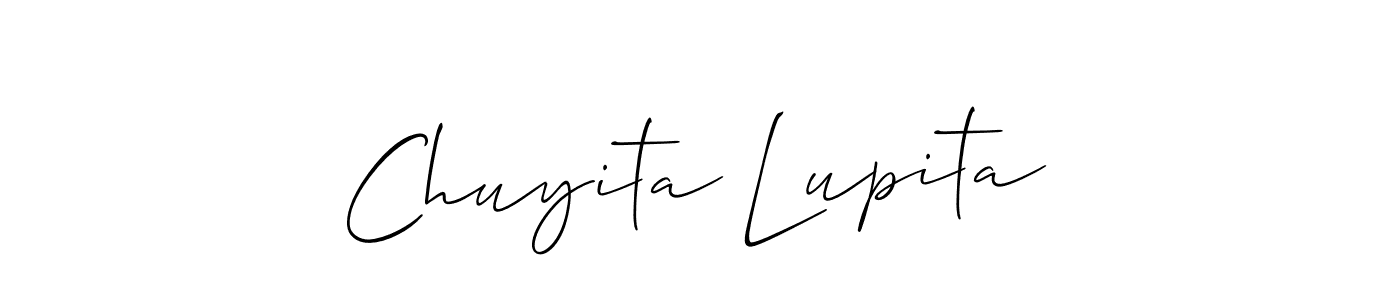 Allison_Script is a professional signature style that is perfect for those who want to add a touch of class to their signature. It is also a great choice for those who want to make their signature more unique. Get Chuyita Lupita name to fancy signature for free. Chuyita Lupita signature style 2 images and pictures png