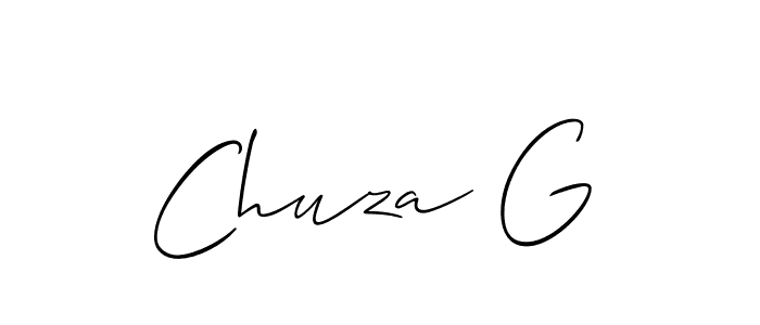 Also You can easily find your signature by using the search form. We will create Chuza G name handwritten signature images for you free of cost using Allison_Script sign style. Chuza G signature style 2 images and pictures png