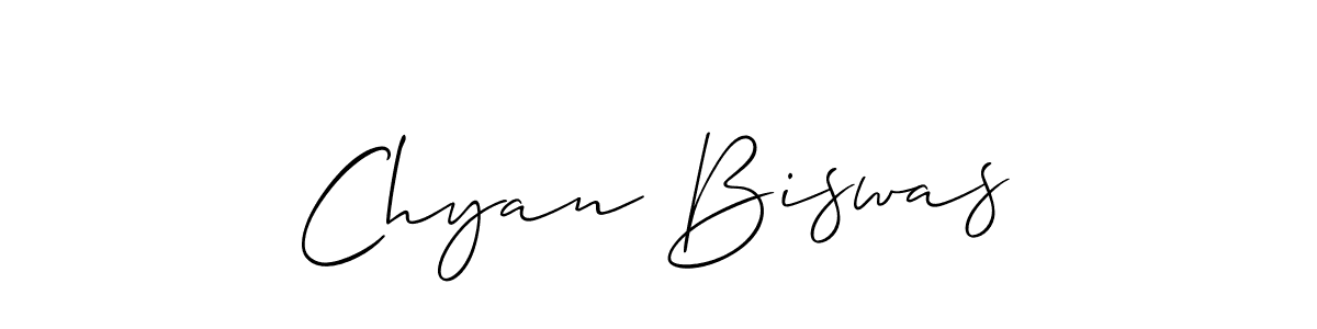 Design your own signature with our free online signature maker. With this signature software, you can create a handwritten (Allison_Script) signature for name Chyan Biswas. Chyan Biswas signature style 2 images and pictures png