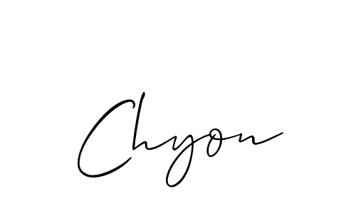 Create a beautiful signature design for name Chyon. With this signature (Allison_Script) fonts, you can make a handwritten signature for free. Chyon signature style 2 images and pictures png