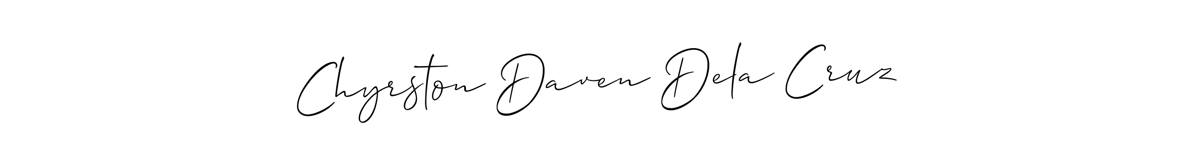 How to make Chyrston Daven Dela Cruz signature? Allison_Script is a professional autograph style. Create handwritten signature for Chyrston Daven Dela Cruz name. Chyrston Daven Dela Cruz signature style 2 images and pictures png