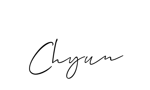 How to make Chyun signature? Allison_Script is a professional autograph style. Create handwritten signature for Chyun name. Chyun signature style 2 images and pictures png