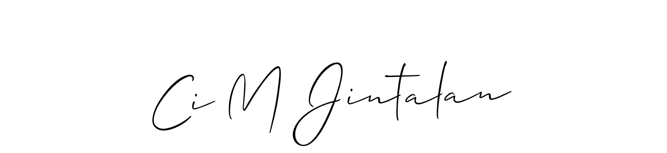 if you are searching for the best signature style for your name Ci M Jintalan. so please give up your signature search. here we have designed multiple signature styles  using Allison_Script. Ci M Jintalan signature style 2 images and pictures png