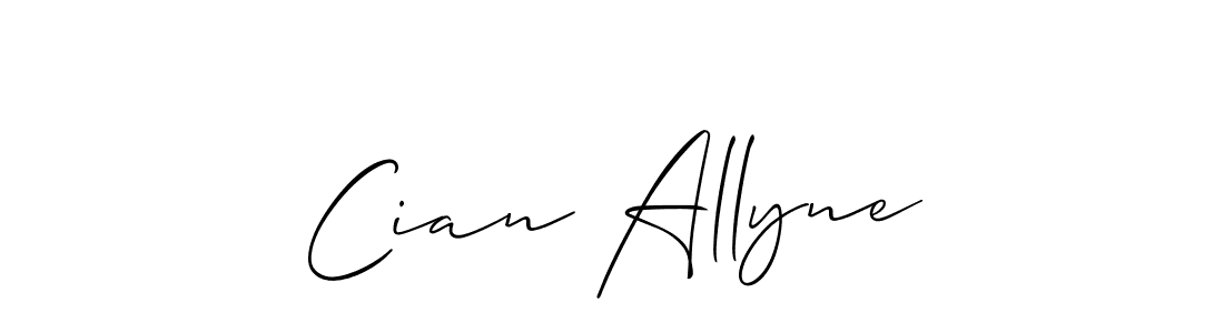 The best way (Allison_Script) to make a short signature is to pick only two or three words in your name. The name Cian Allyne include a total of six letters. For converting this name. Cian Allyne signature style 2 images and pictures png