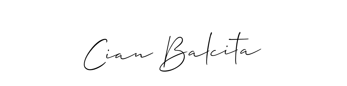 The best way (Allison_Script) to make a short signature is to pick only two or three words in your name. The name Cian Balcita include a total of six letters. For converting this name. Cian Balcita signature style 2 images and pictures png