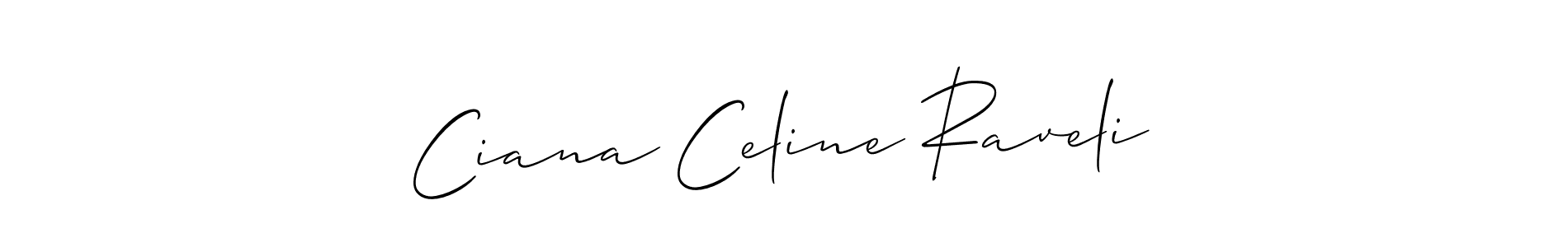 if you are searching for the best signature style for your name Ciana Celine Raveli. so please give up your signature search. here we have designed multiple signature styles  using Allison_Script. Ciana Celine Raveli signature style 2 images and pictures png