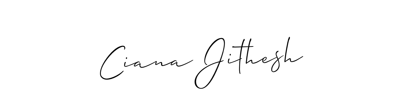 Also You can easily find your signature by using the search form. We will create Ciana Jithesh name handwritten signature images for you free of cost using Allison_Script sign style. Ciana Jithesh signature style 2 images and pictures png