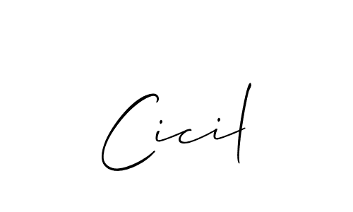Create a beautiful signature design for name Cicil. With this signature (Allison_Script) fonts, you can make a handwritten signature for free. Cicil signature style 2 images and pictures png