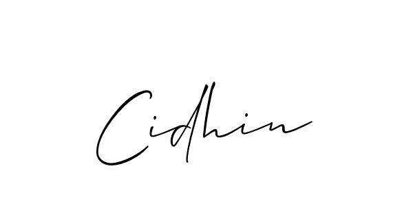 Design your own signature with our free online signature maker. With this signature software, you can create a handwritten (Allison_Script) signature for name Cidhin. Cidhin signature style 2 images and pictures png