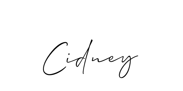 Cidney stylish signature style. Best Handwritten Sign (Allison_Script) for my name. Handwritten Signature Collection Ideas for my name Cidney. Cidney signature style 2 images and pictures png