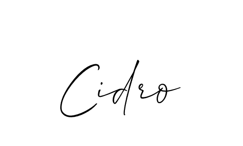 It looks lik you need a new signature style for name Cidro. Design unique handwritten (Allison_Script) signature with our free signature maker in just a few clicks. Cidro signature style 2 images and pictures png