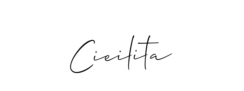 You should practise on your own different ways (Allison_Script) to write your name (Cieilita) in signature. don't let someone else do it for you. Cieilita signature style 2 images and pictures png