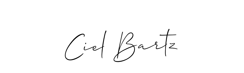 It looks lik you need a new signature style for name Ciel Bartz. Design unique handwritten (Allison_Script) signature with our free signature maker in just a few clicks. Ciel Bartz signature style 2 images and pictures png