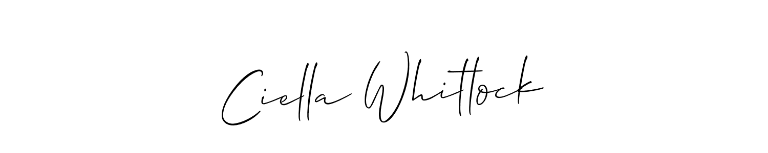 Use a signature maker to create a handwritten signature online. With this signature software, you can design (Allison_Script) your own signature for name Ciella Whitlock. Ciella Whitlock signature style 2 images and pictures png