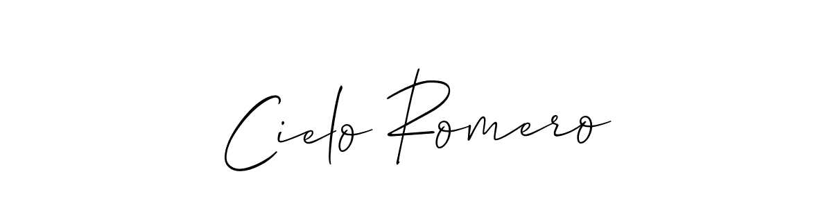 Cielo Romero stylish signature style. Best Handwritten Sign (Allison_Script) for my name. Handwritten Signature Collection Ideas for my name Cielo Romero. Cielo Romero signature style 2 images and pictures png
