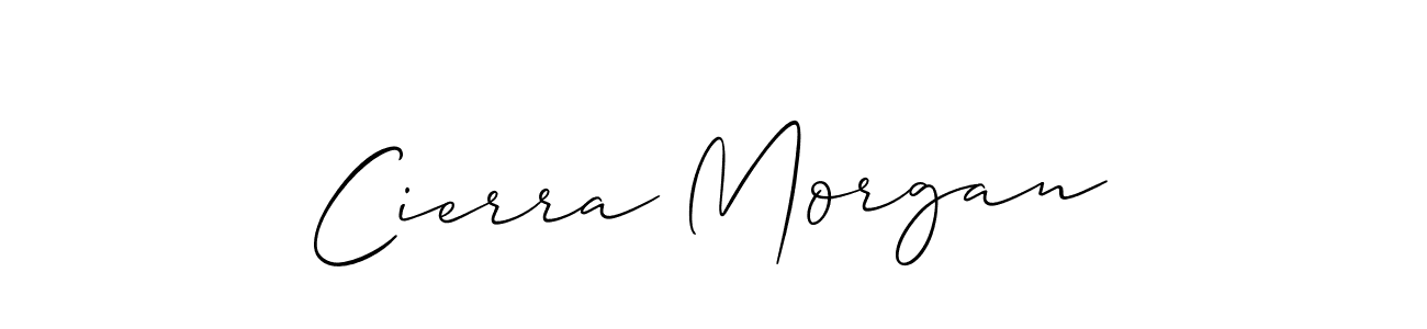 The best way (Allison_Script) to make a short signature is to pick only two or three words in your name. The name Cierra Morgan include a total of six letters. For converting this name. Cierra Morgan signature style 2 images and pictures png