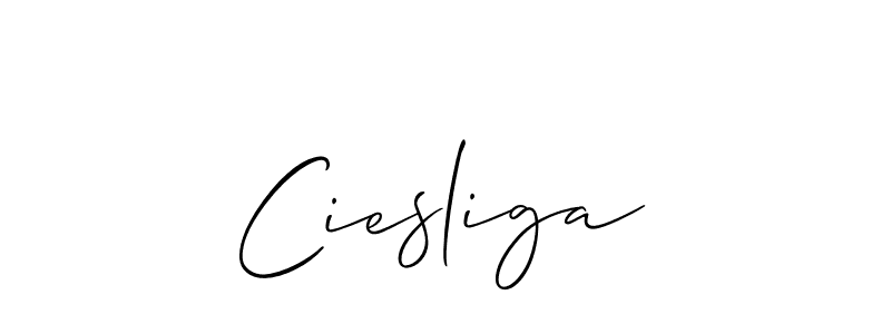 You can use this online signature creator to create a handwritten signature for the name Ciesliga. This is the best online autograph maker. Ciesliga signature style 2 images and pictures png